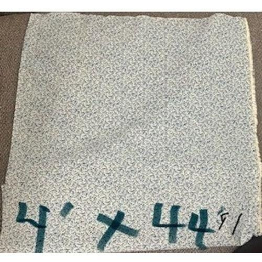 Blue White Ditsy Floral Cotton Fabric Remnant 4' x 44" Sewing Quilting Crafting